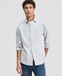 Tommy Bahama Men's Sliver Mist Long-Sleeve Plaid Button-Front Shirt