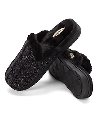 Dearfoams Women's Paris Chenille Shaped Tab Scuff Slipper