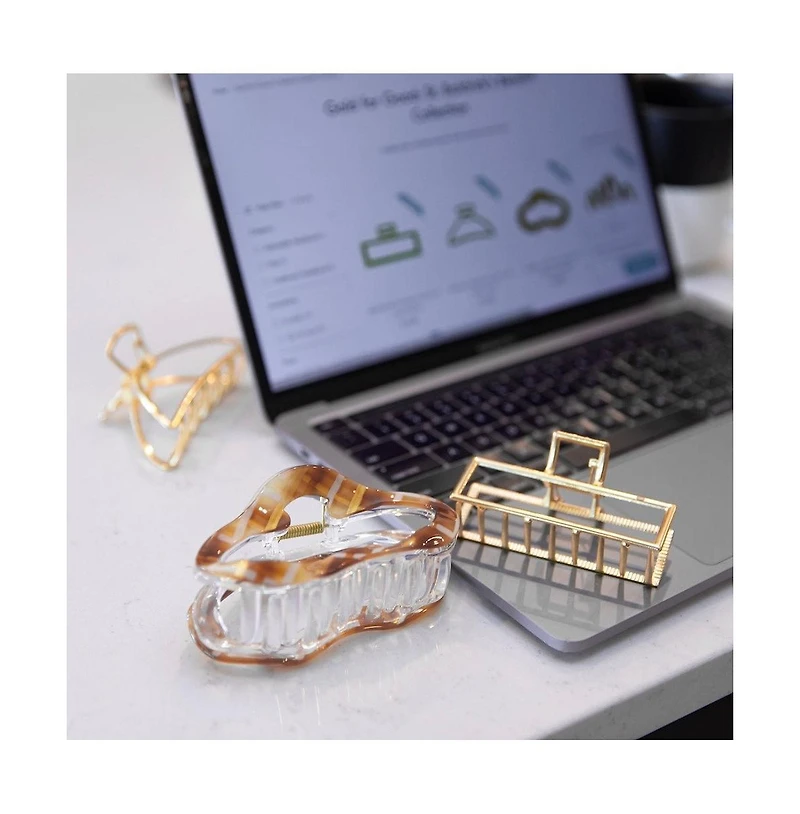 Headbands of Hope Large Luxe Oval Claw Clip – Caramel Marble