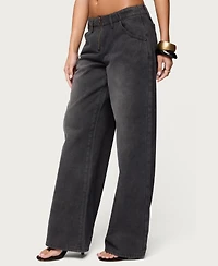Edikted Women's Aliyah Zip Low Rise Jeans
