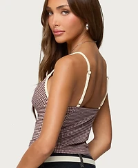Edikted Women's Bettie Contrast Gingham Tank Top