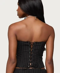 Edikted Women's Maeve Pinstripe Strapless Corset