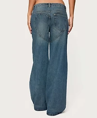 Edikted Women's Heartly Low Rise Straight Leg Jeans