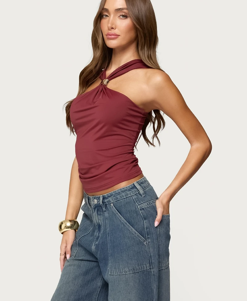 Edikted Women's Cielle Wide Strap Gathered Top