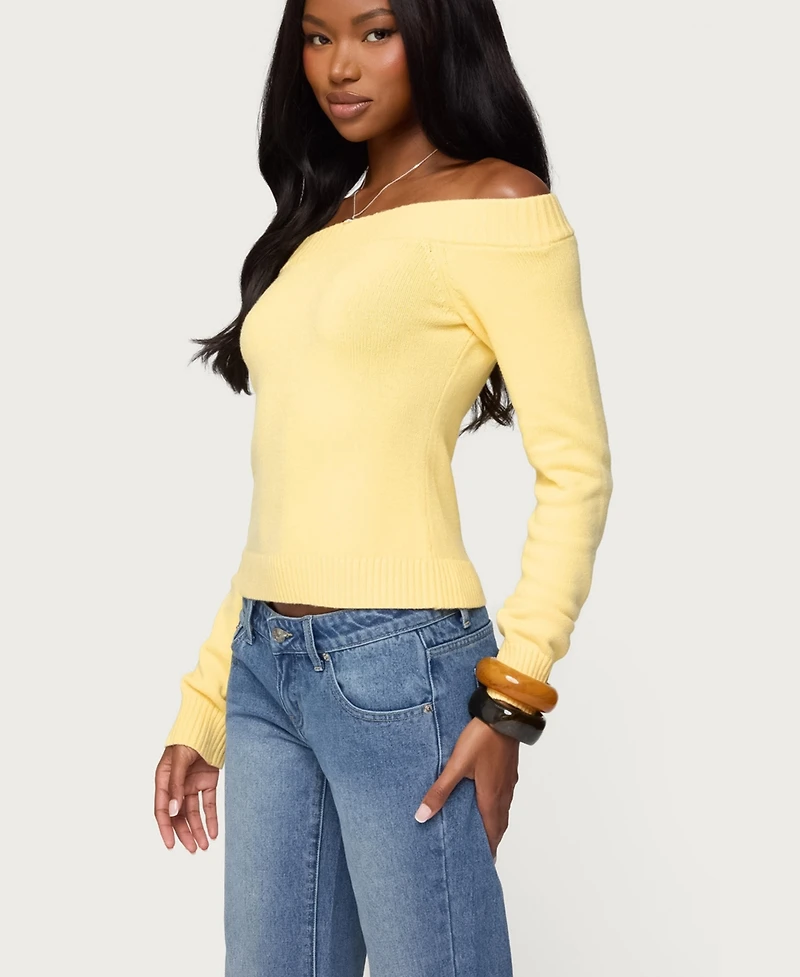 Edikted Women's Elona Off Shoulder Knit Top