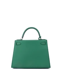 Pre-Owned Hermes Kelly 28 Handbag Green Epsom with Palladium Hardware