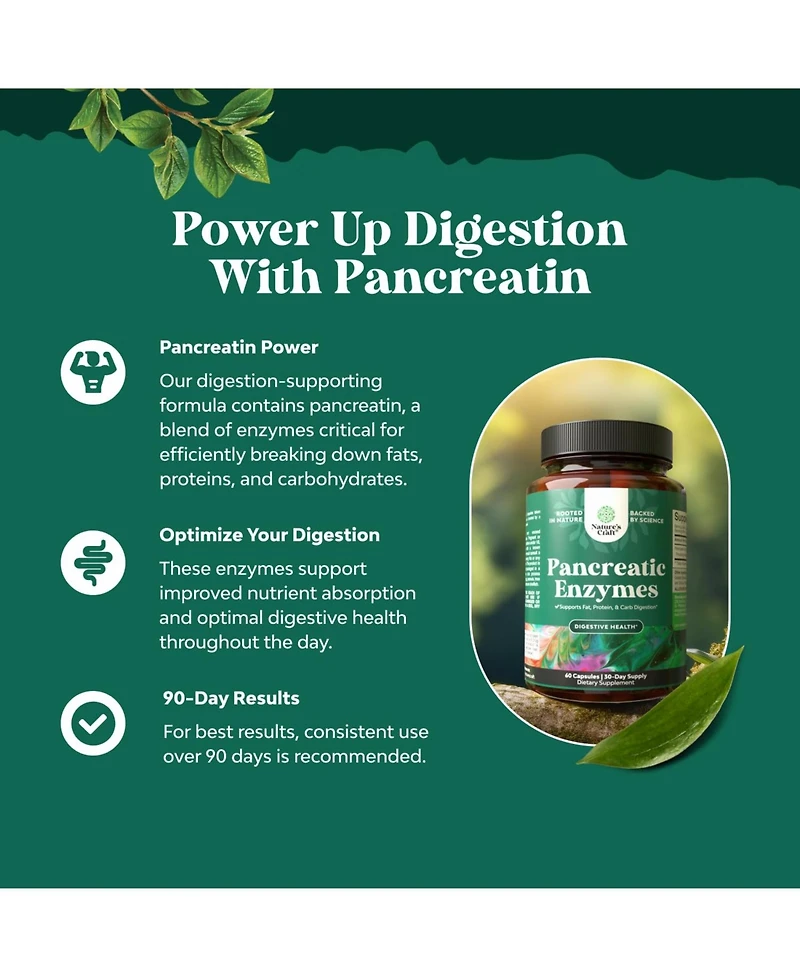 Pancreatic Enzymes Capsules, 60ct