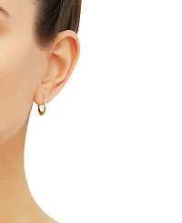 Macy's Polished Texture Hoop Earrings in 14K Yellow Gold