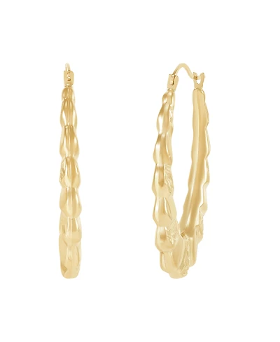 Macy's Oval Hoop Earrings in 14K Yellow Gold