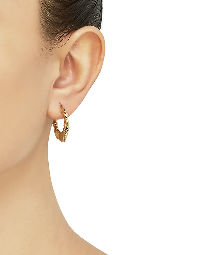 Macy's Heart Hoop Earrings in 14K Yellow Gold