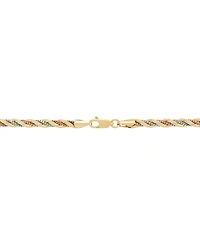 Macy's Light Weight Silk Finish Chain Necklace in 10K Yellow, White and Rose Gold