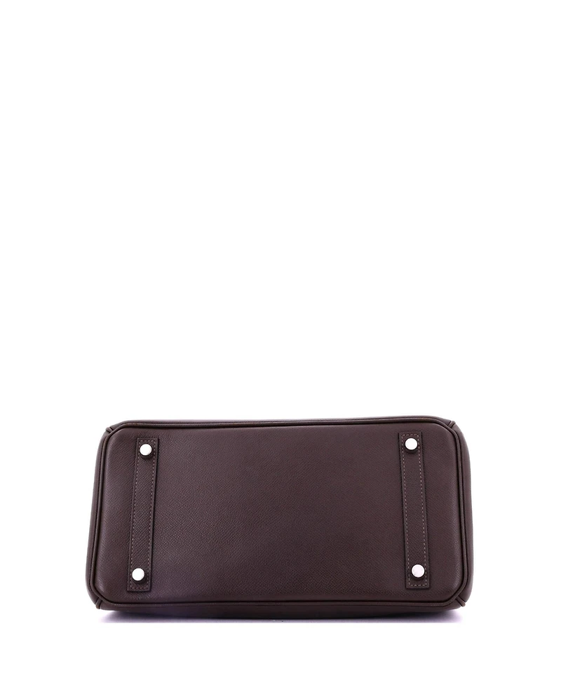 Pre-Owned Hermes Birkin Handbag Brown Epsom with Palladium Hardware