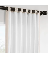 Half Price Drapes Parchment Cream Italian Faux Linen Room Darkening Curtain