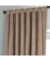 Half Price Drapes Pashmina Taupe Signature Plush Velvet Hotel Blackout Curtain