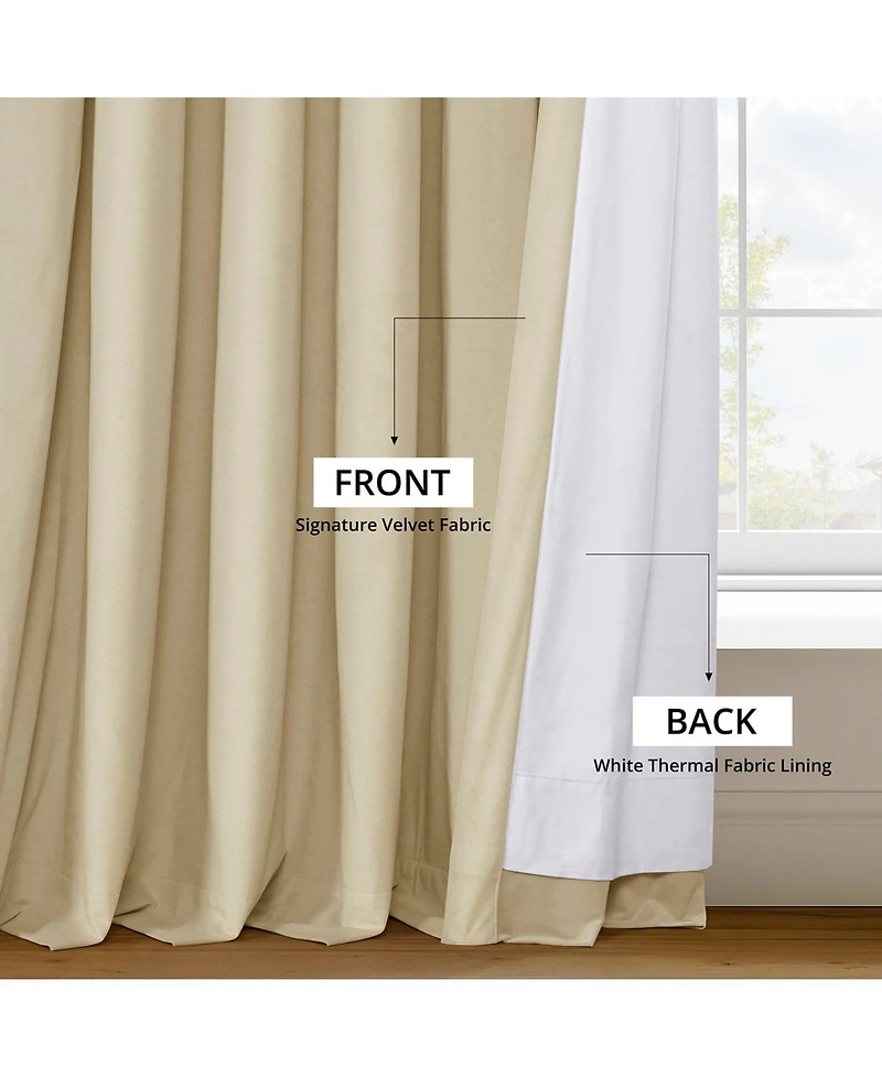 Half Price Drapes Neutral Ground Grommet Signature Velvet Blackout Curtain