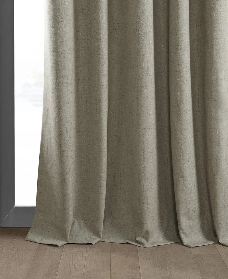 Half Price Drapes Warm Taupe Thermal Cross Linen Weave Blackout Curtain