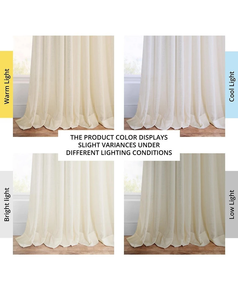 Half Price Drapes Gardenia Grommet Textured Faux Linen Sheer Curtain