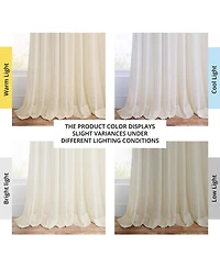 Half Price Drapes Gardenia Grommet Textured Faux Linen Sheer Curtain