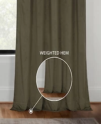Half Price Drapes Hunter Green Grommet Signature Velvet Blackout Curtain