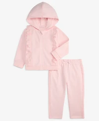 First Impressions Baby Girls' French Terry Eyelet-Trim Zip-Up Hoodie and Pants, 2-Piece Set, Macy's Exclusive