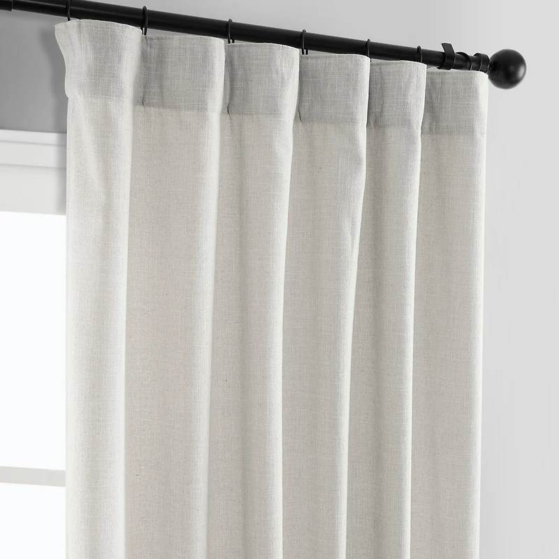 Half Price Drapes Light Sand Simply Faux Linen Curtain Pair (2 Panels)