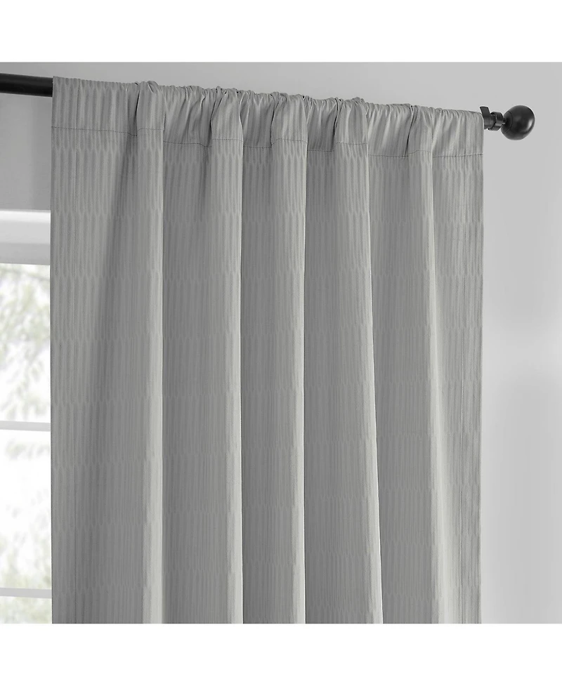 Half Price Drapes Silver Abstract Lounge Embossed Velvet Room Darkening Curtain