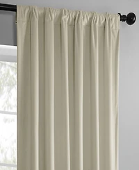 Half Price Drapes Light Ivory Simply Velvet Room Darkening Curtain Pair (2 Panels