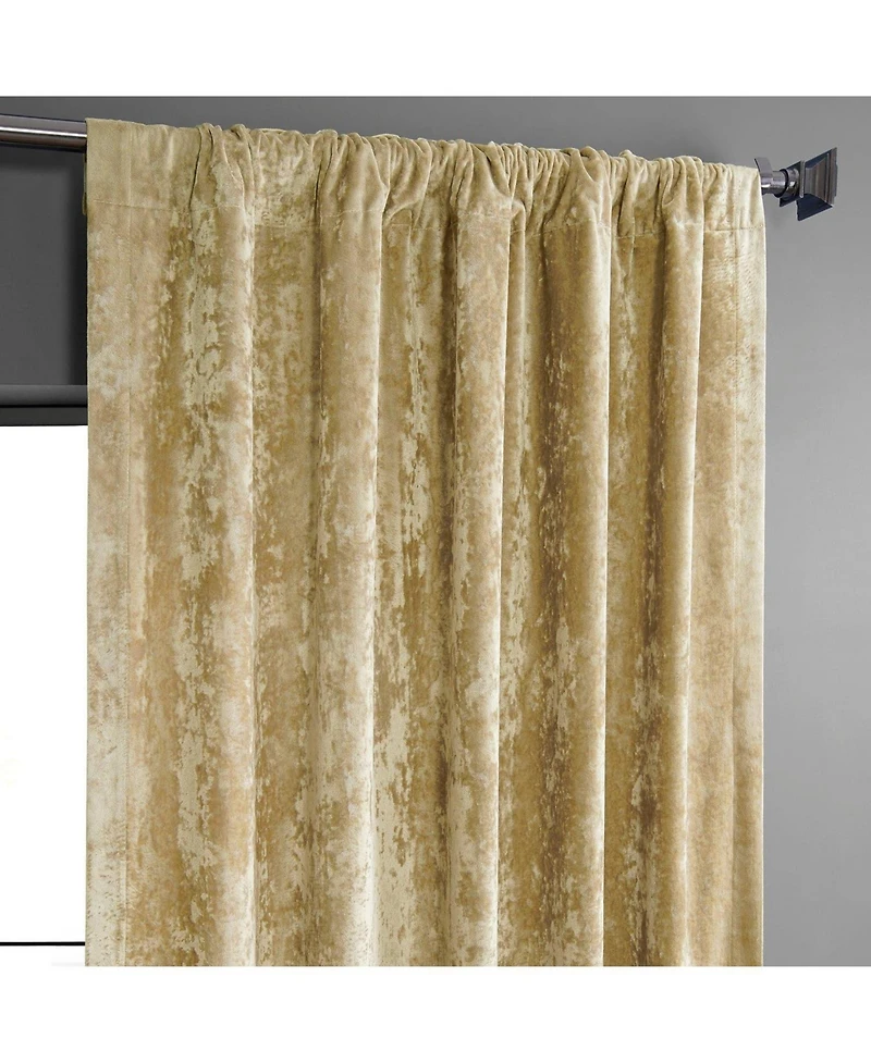Half Price Drapes Gold Lush Crush Velvet Room Darkening Curtain