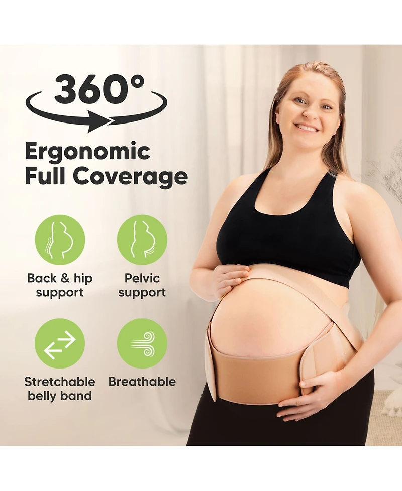KeaBabies 2 in 1 Pregnancy Belly Support Band, Maternity Belt, Pregnancy Must Haves Baby Belly Bands