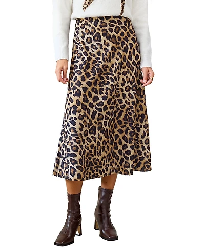 Cupshe Women's Sassy Spots Animal Print Midi Skirt