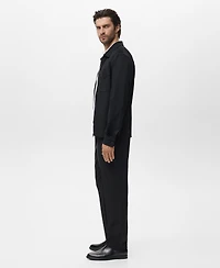 Mango Men's Zip-Up Pocket Sweatshirt