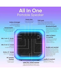 Philips X7207 Bluetooth Party Cube Speaker - Black