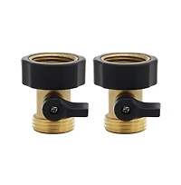 Twinkle Star Heavy Duty Brass Shut Off Valve 2-Pack Garden Hose Connector