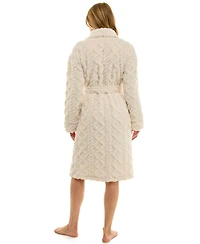 Roudelain Women's Textured Shawl Collar Robe