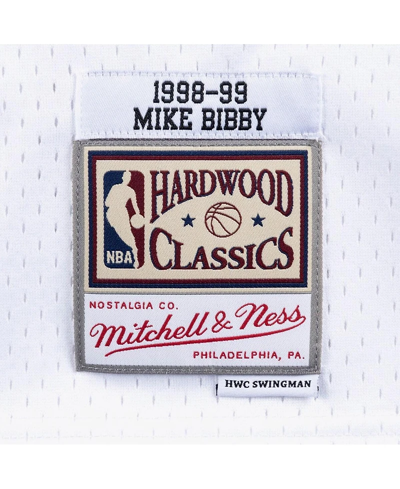 Mitchell Ness Men's Mike Bibby White Vancouver Grizzlies 1998/99 Hardwood Classics Swingman Jersey