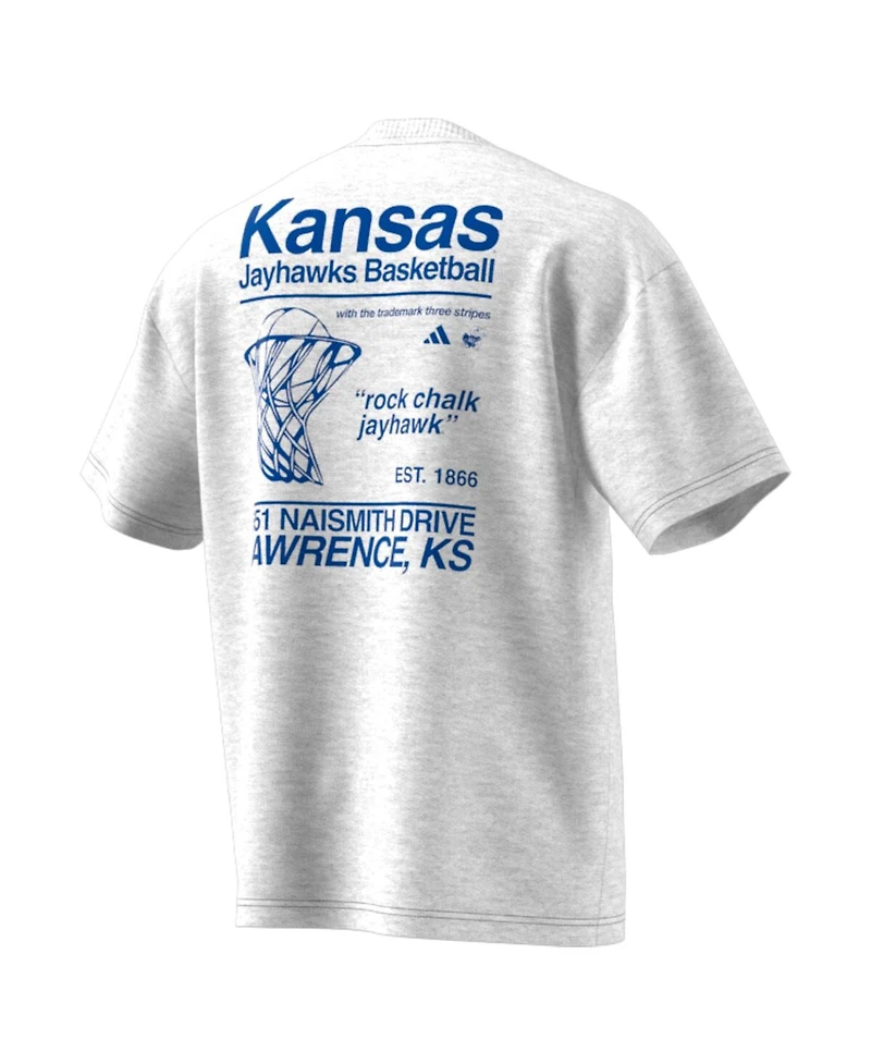 Adidas Men's Gray Kansas Jayhawks Off-Court T-Shirt