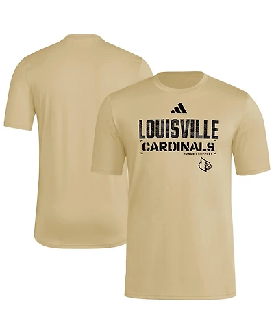 Adidas Men's Natural Louisville Cardinals 2025 Military Appreciation Pre-Game Aeroready T-Shirt