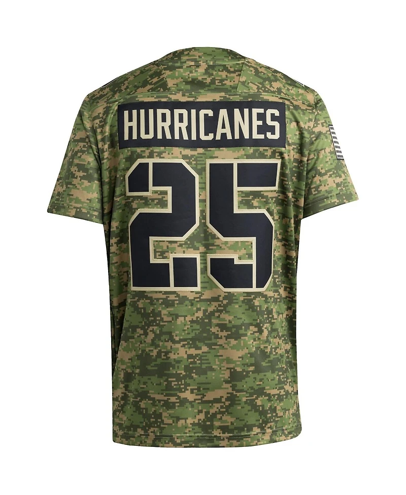 Adidas Men's 25 Camo Miami Hurricanes Honor Support Premier Strategy Jersey