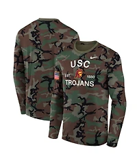 Nike Men's Camo Usc Trojans 2025 Military Appreciation Legend Dri-fit Long Sleeve T-Shirt
