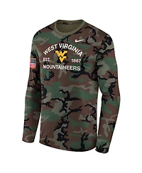 Nike Men's Camo West Virginia Mountaineers 2025 Military Appreciation Legend Dri-fit Long Sleeve T-Shirt