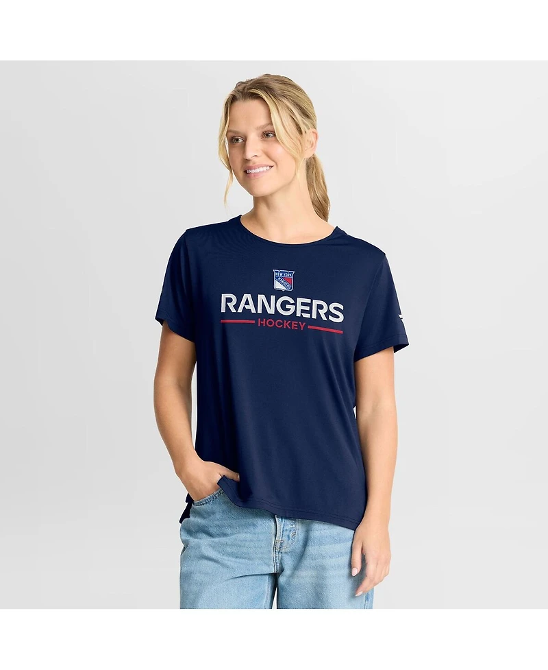 Fanatics Women's Navy New York Rangers Authentic Pro Rink Tech T-Shirt