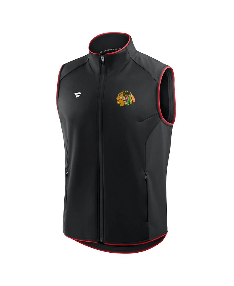 Fanatics Men's Black Chicago Blackhawks Authentic Pro Rink Full-Zip Vest