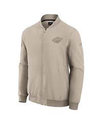 Fanatics Men's Tan Minnesota Wild Authentic Pro Road Lightweight Full-Zip Bomber Jacket