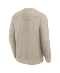 Fanatics Men's Tan New York Islanders Authentic Pro Road Tri-Blend Sweatshirt