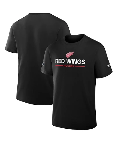 Fanatics Men's Black Detroit Red Wings Authentic Pro Primary T-Shirt