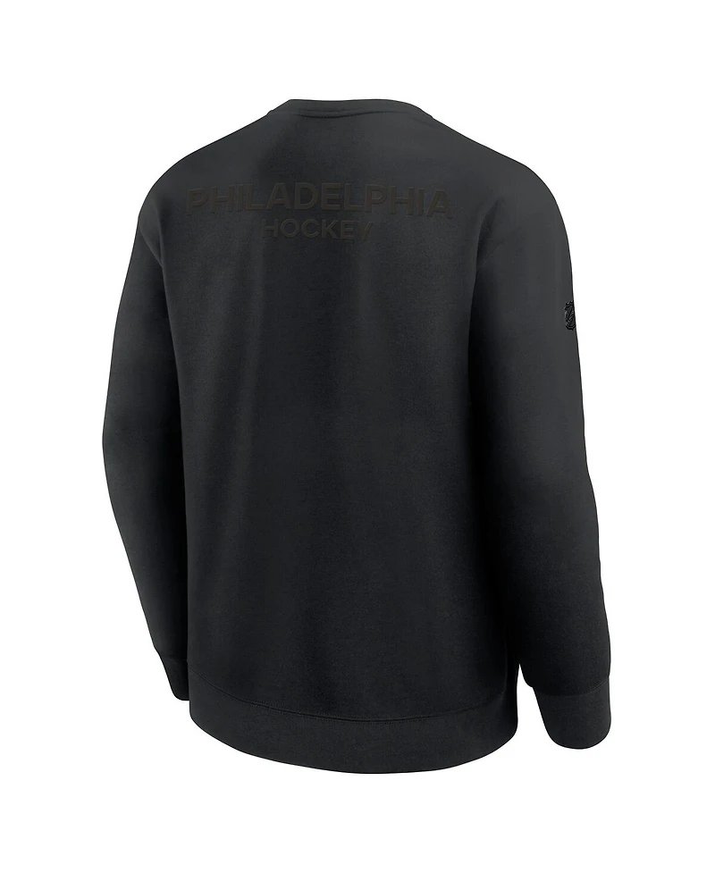 Fanatics Men's Black Philadelphia Flyers Authentic Pro Road Tri-Blend Sweatshirt