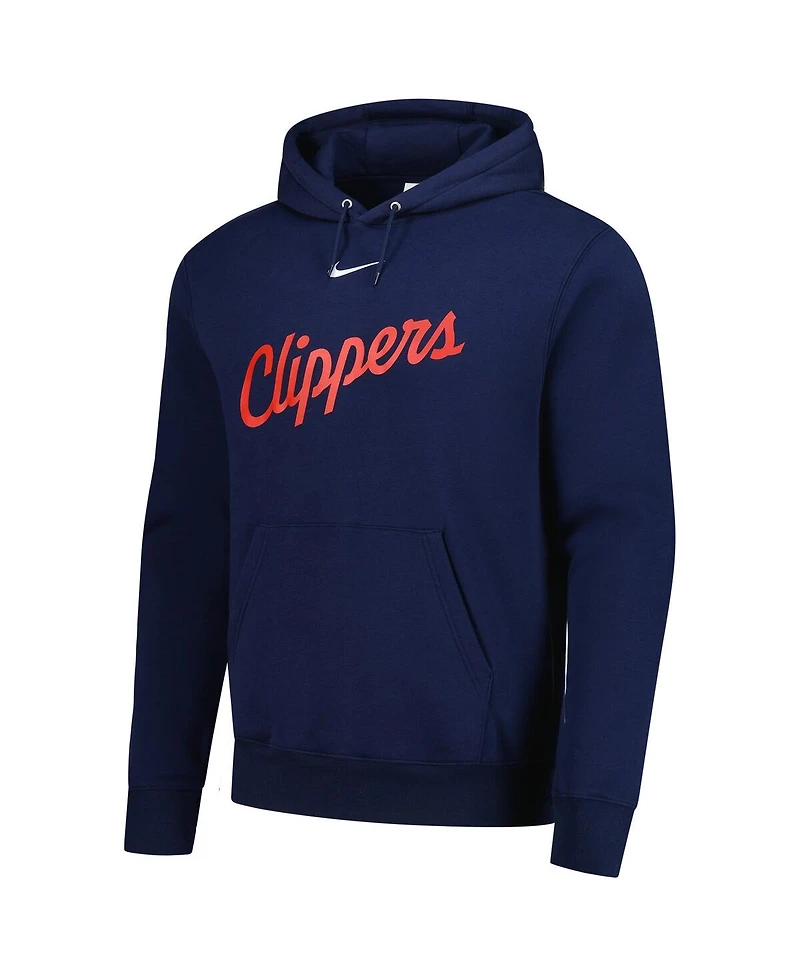Nike Men's Navy La Clippers Sportswear Essential Wordmark Club Hoodie