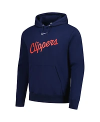 Nike Men's Navy La Clippers Sportswear Essential Wordmark Club Hoodie