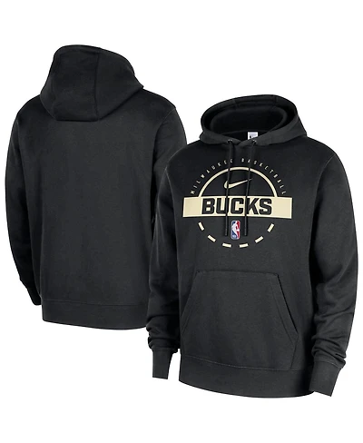 Nike Men's Black Milwaukee Bucks 2025/26 Authentic Practice Club Pullover Hoodie