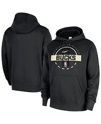 Nike Men's Black Milwaukee Bucks 2025/26 Authentic Practice Club Pullover Hoodie